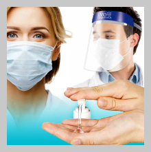 Image Équipements de protection individuelle et désinfectants